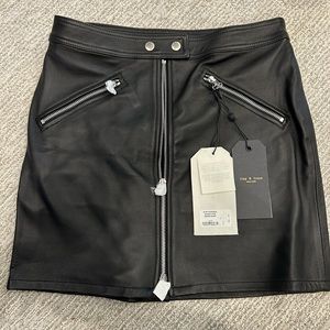 Rag & bone leather mini skirt size 27, new with tags